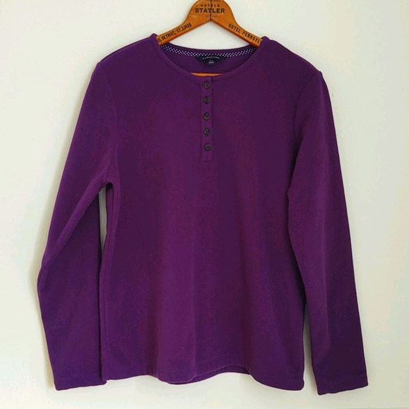 Lands' End Tops - Lands' End Purple Button Fleece Size 10 - 12